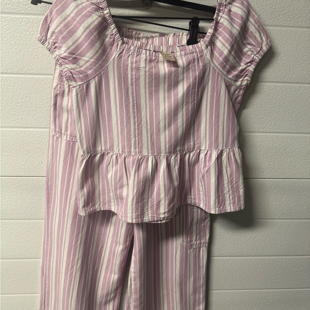 OshKosh B'gosh Pink and White Striped Kids Matching Set